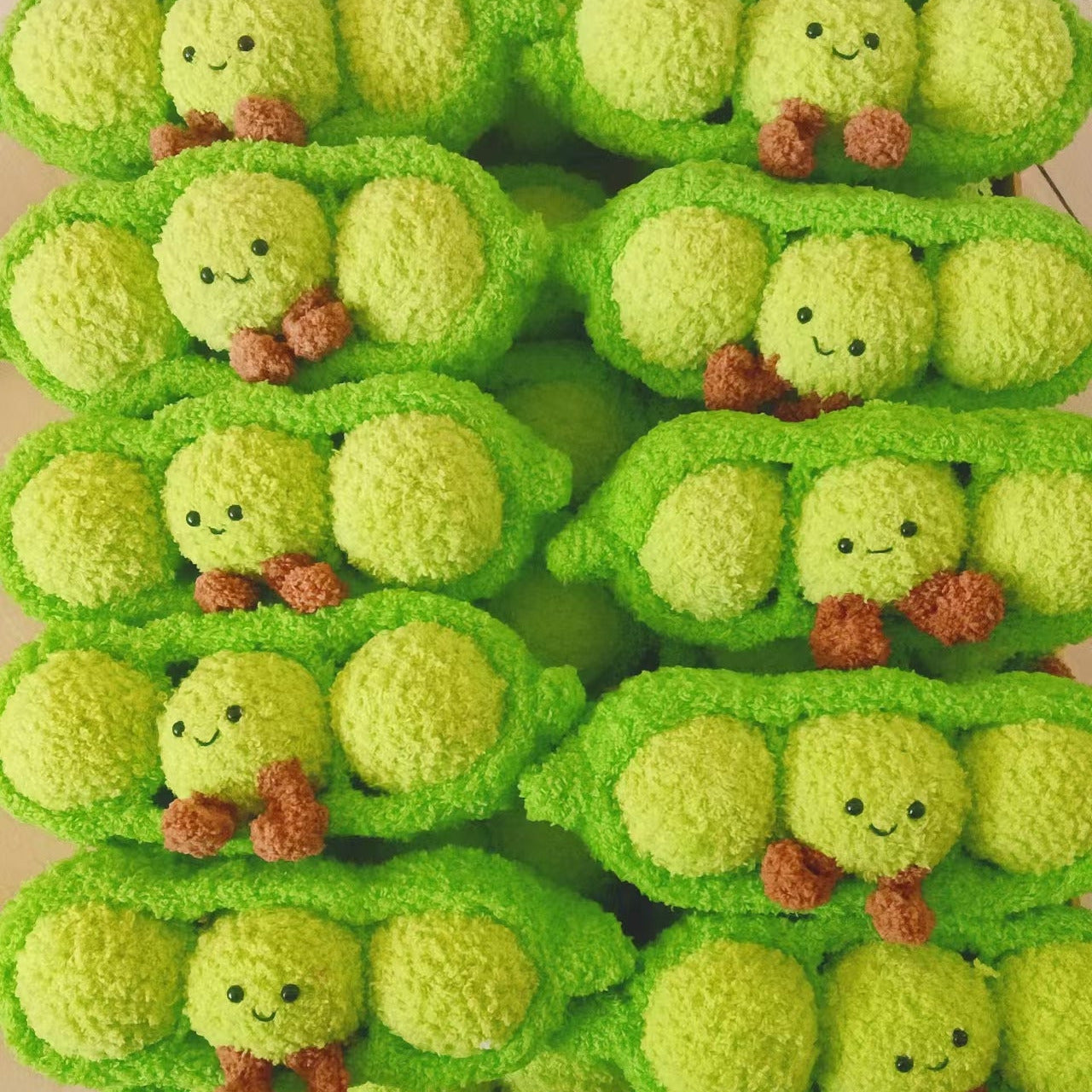 Handmade Crochet Pea Pod Plush