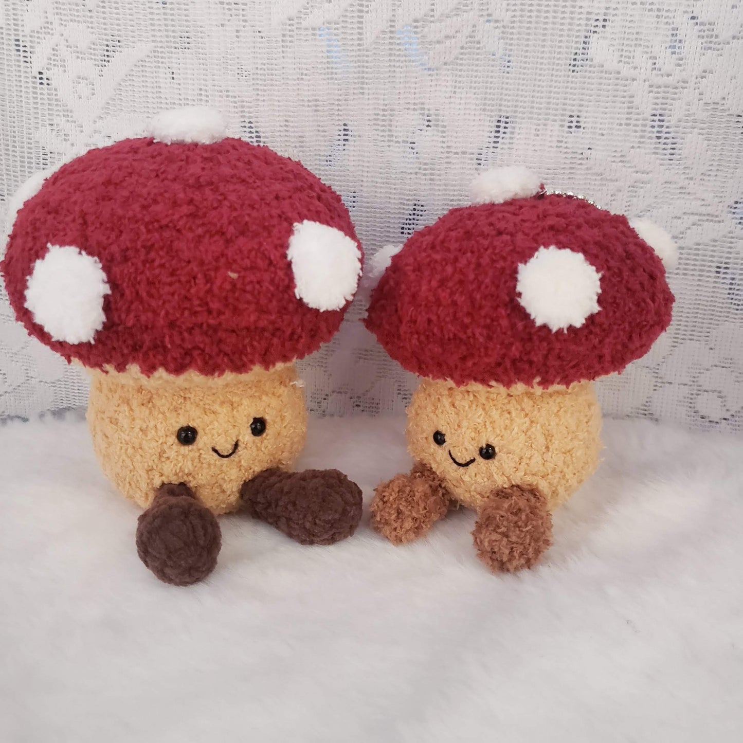 Crochet Mushroom Plush Keychain