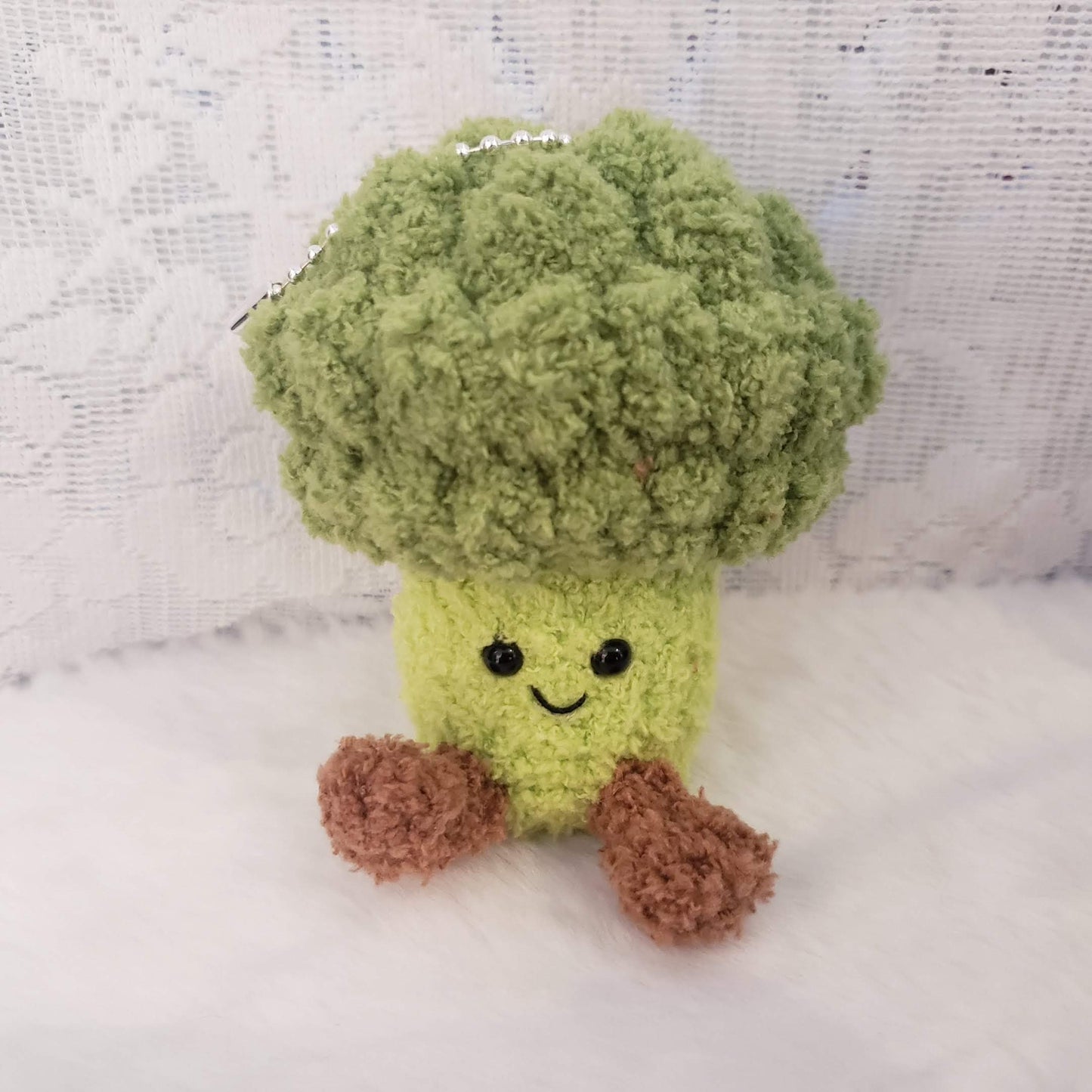 Crochet Broccoli Plush Keychain