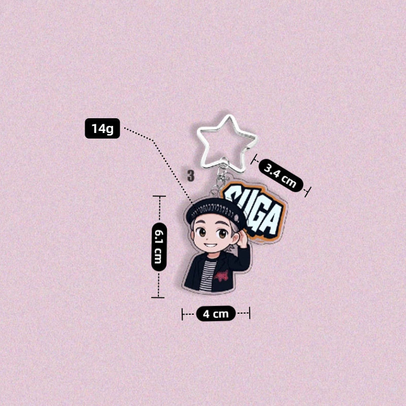 BTS Cartoon Acrylic Keychain