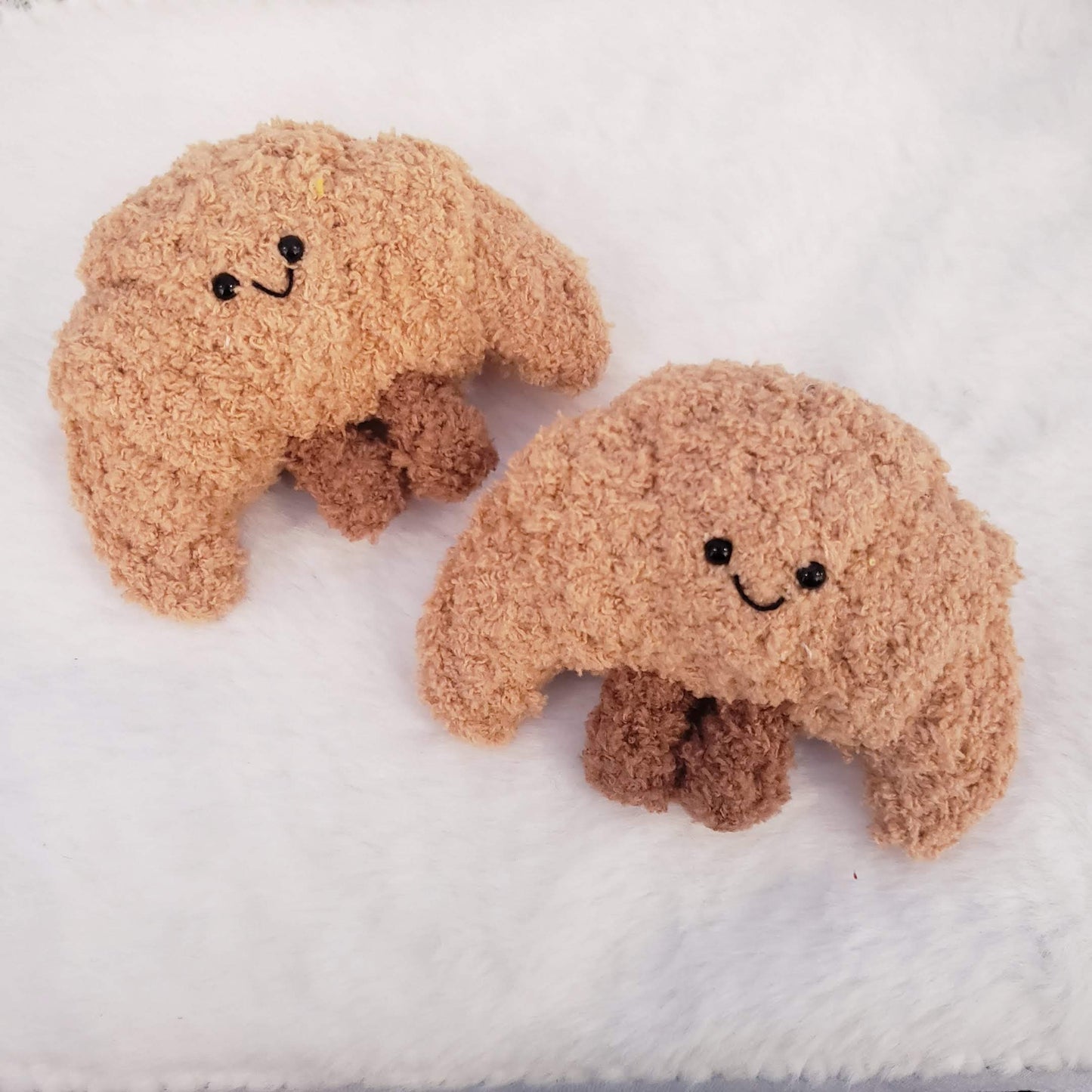 Crochet Croissant Plush Keychain