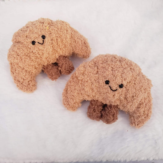 Crochet Croissant Plush Keychain