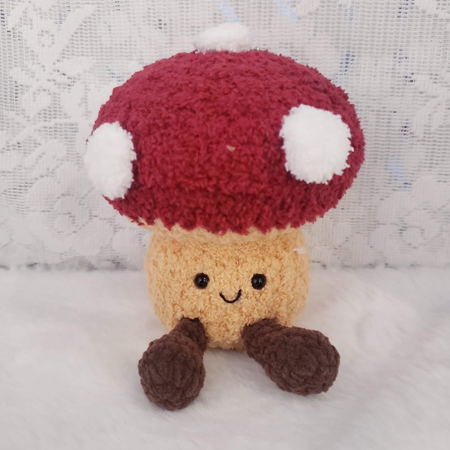 Crochet Mushroom Plush Keychain