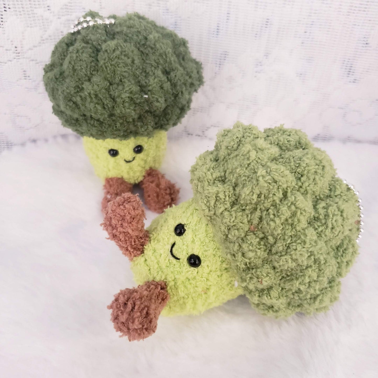 Crochet Broccoli Plush Keychain