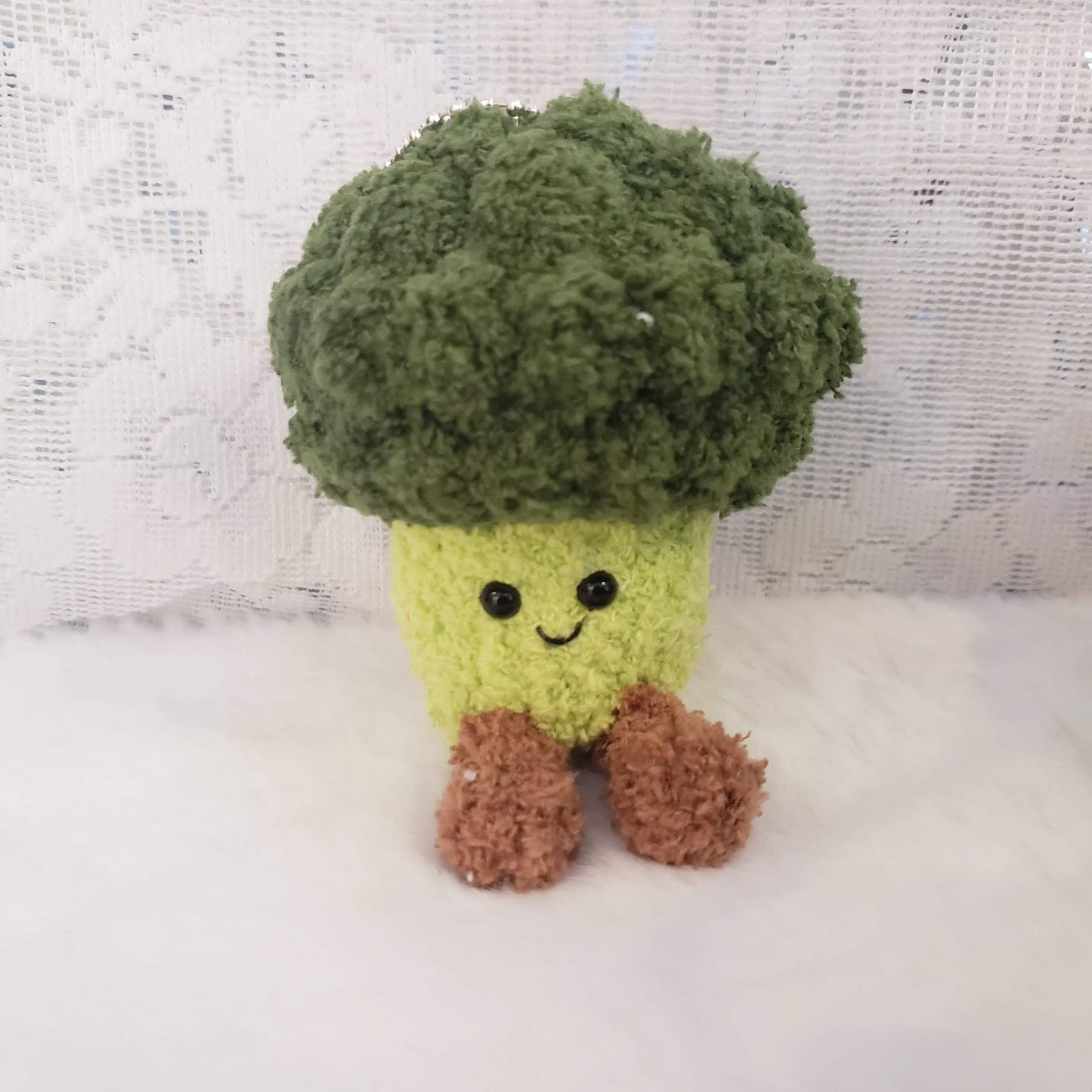 Crochet Broccoli Plush Keychain