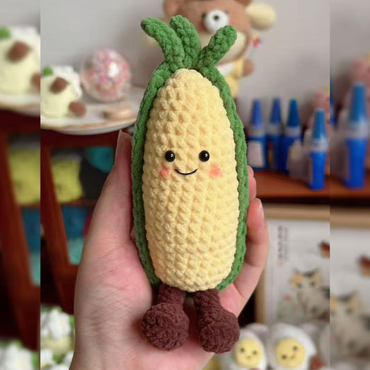 handmade crochet corn plush kawaii vegetable plush toy cute corn plush soft yarn