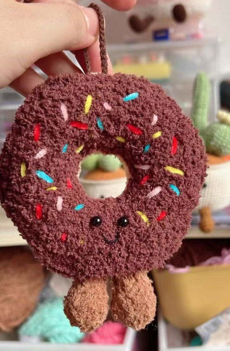 handmade crochet donut plush kawaii donut plush toy cute soft donut plush with sprinkles