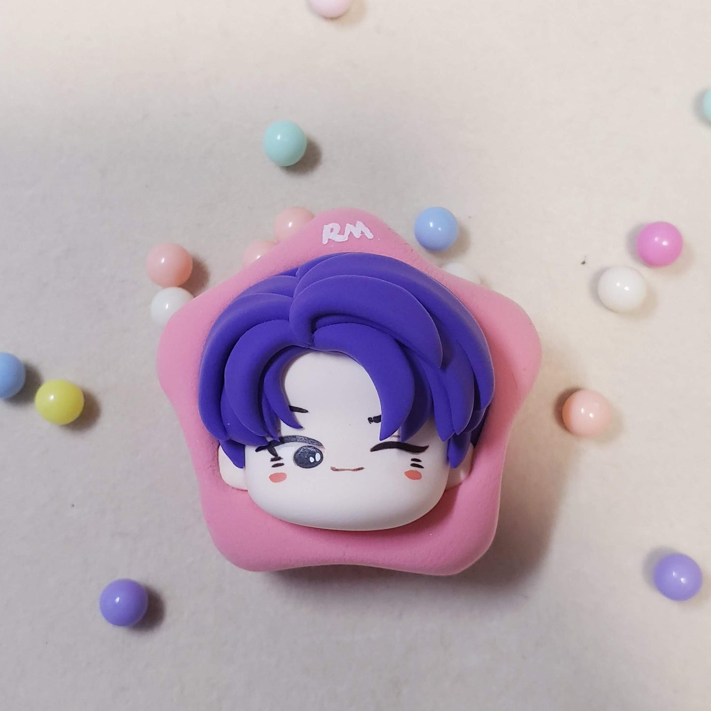 BTS Cartoon Resin Head Keychain