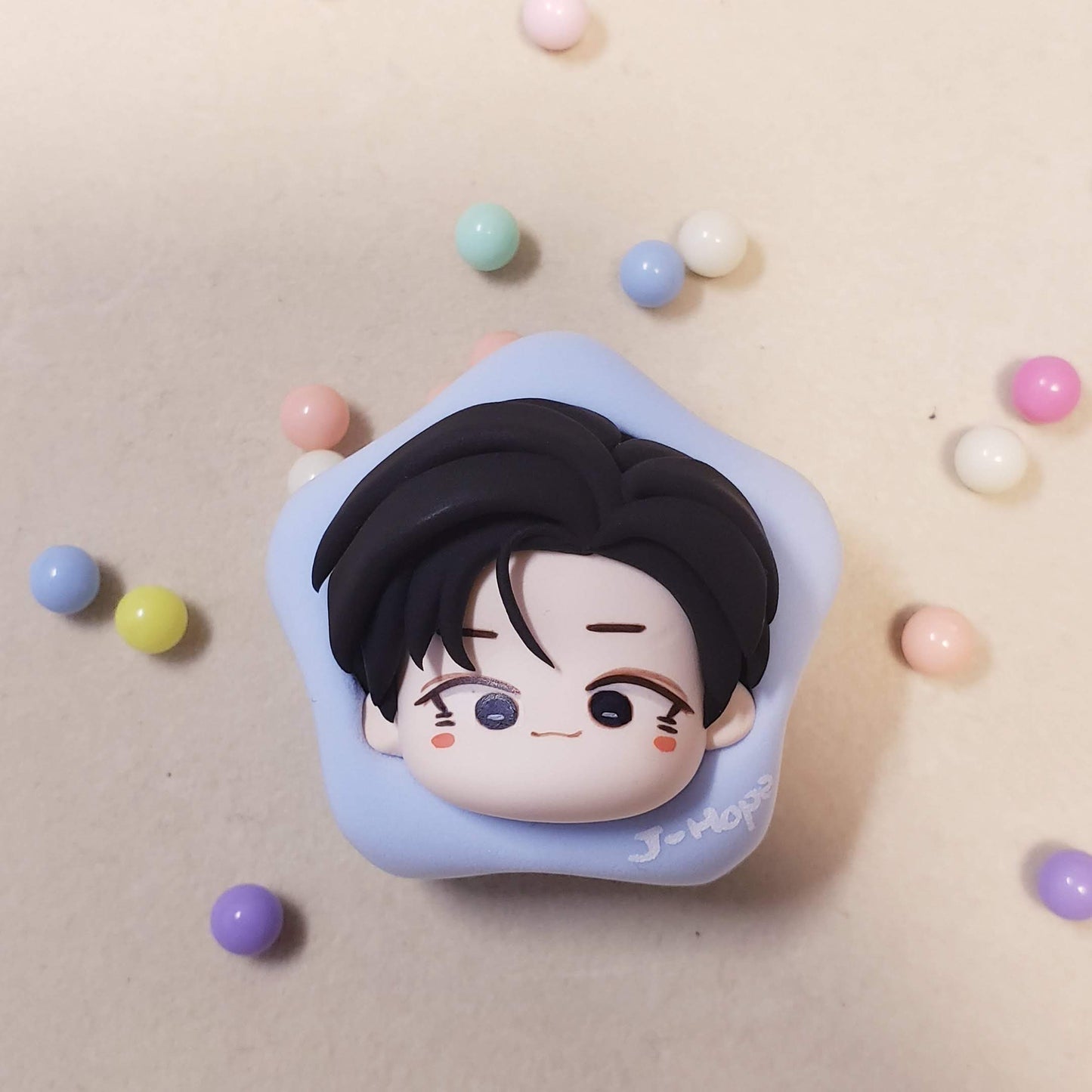 BTS Cartoon Resin Head Keychain