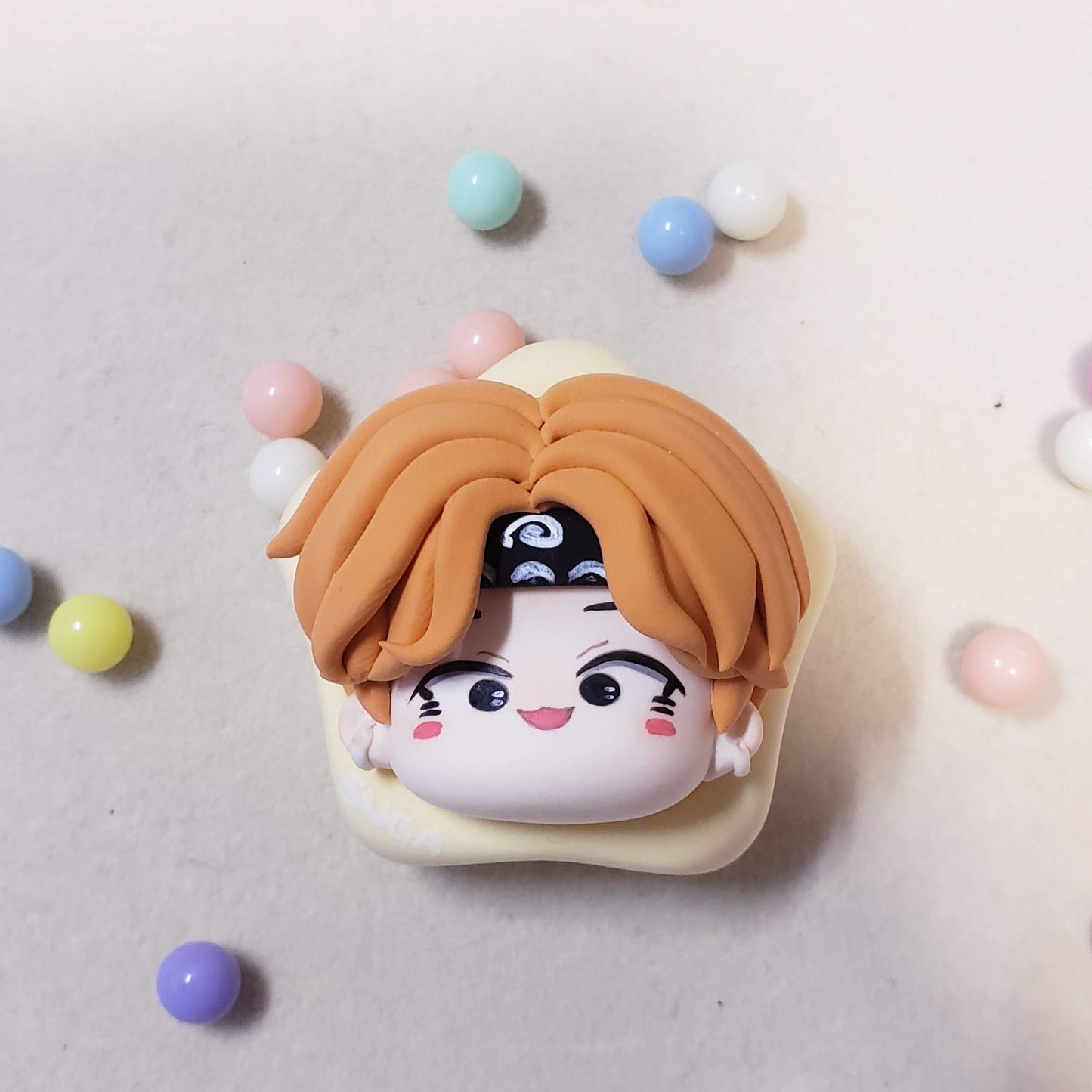 BTS Cartoon Resin Head Keychain
