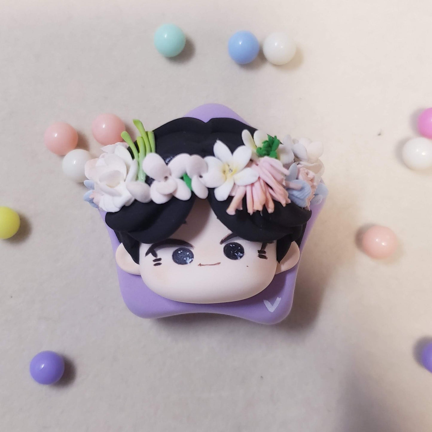 BTS Cartoon Resin Head Keychain