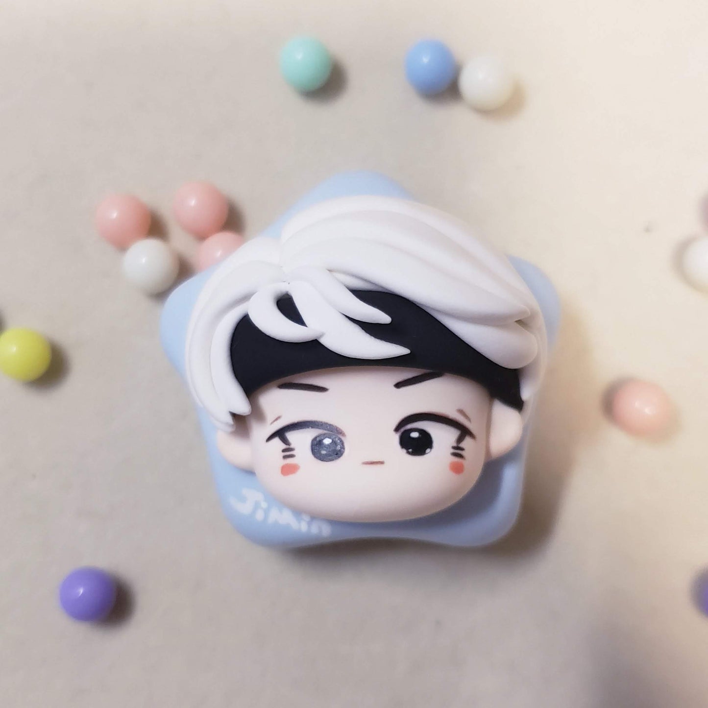 BTS Cartoon Resin Head Keychain