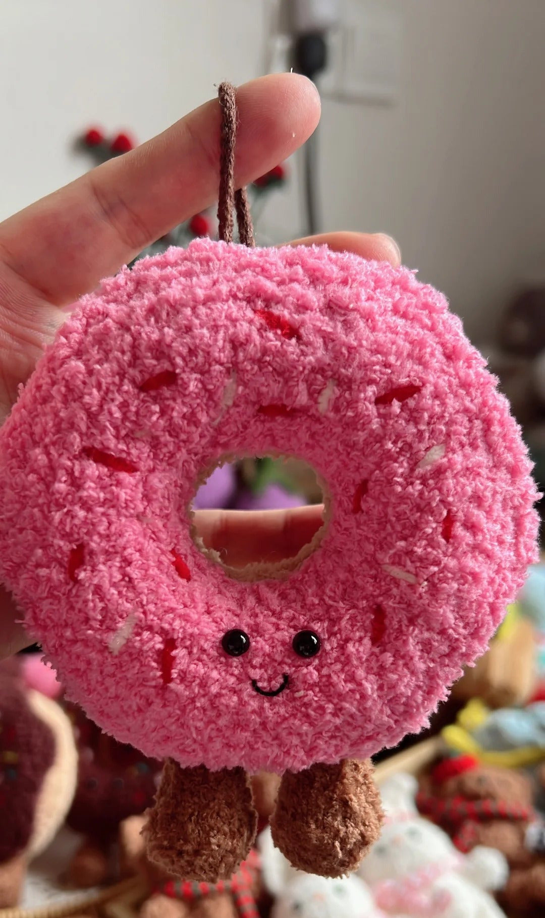 handmade crochet donut plush kawaii donut plush toy cute soft donut plush with sprinkles