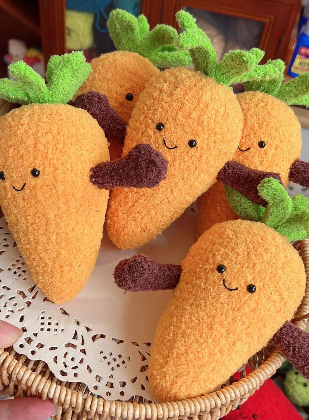handmade crochet carrot plush cute kawaii vegetable plush toy soft yarn carrot plush