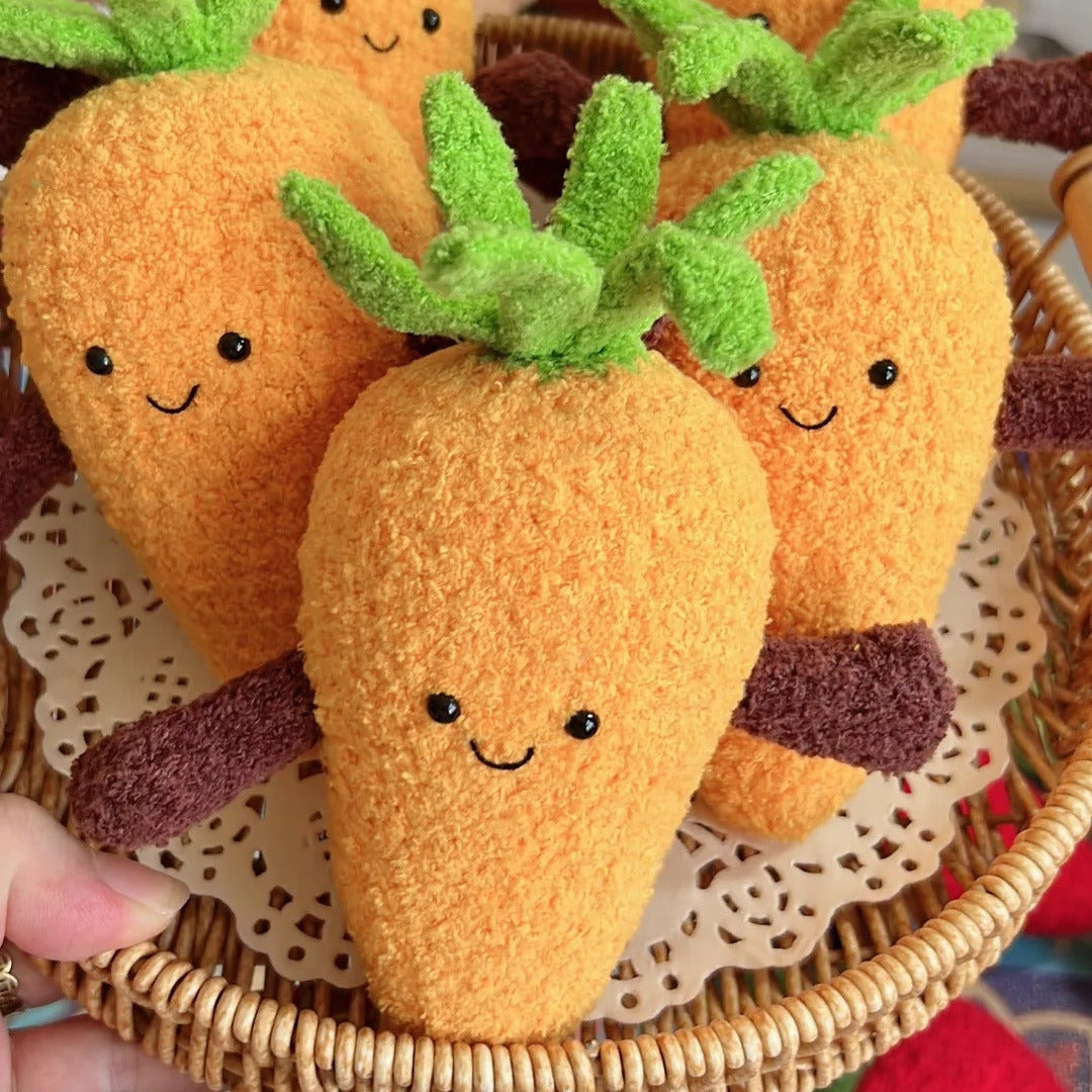 handmade crochet carrot plush cute kawaii vegetable plush toy soft yarn carrot plush