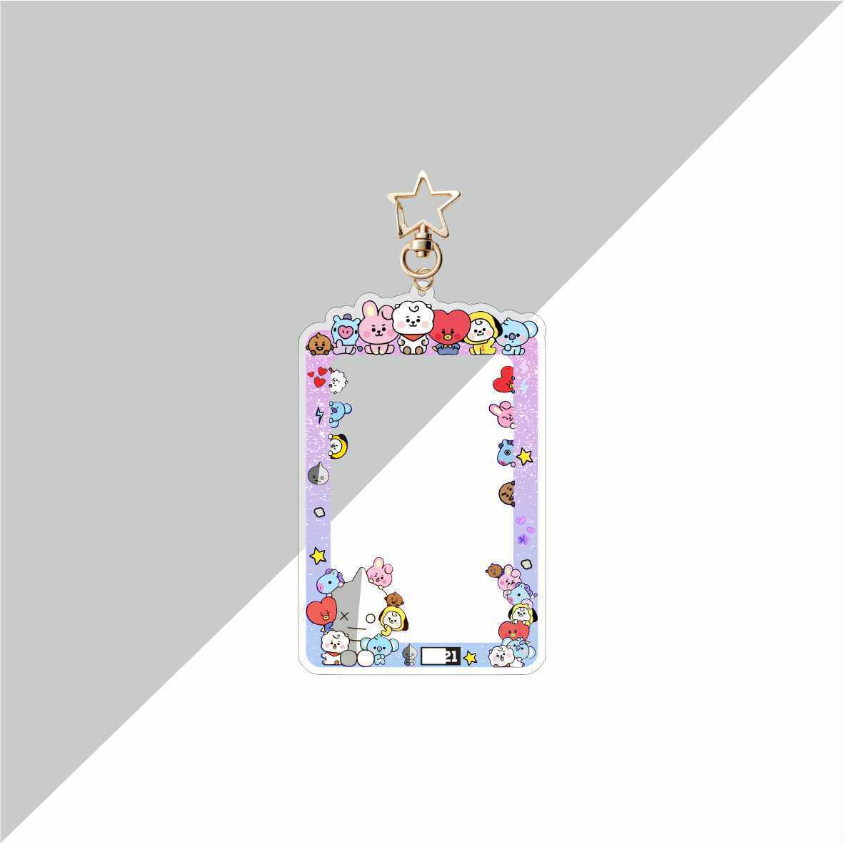 BT21 Character Photocard Holder Keychain