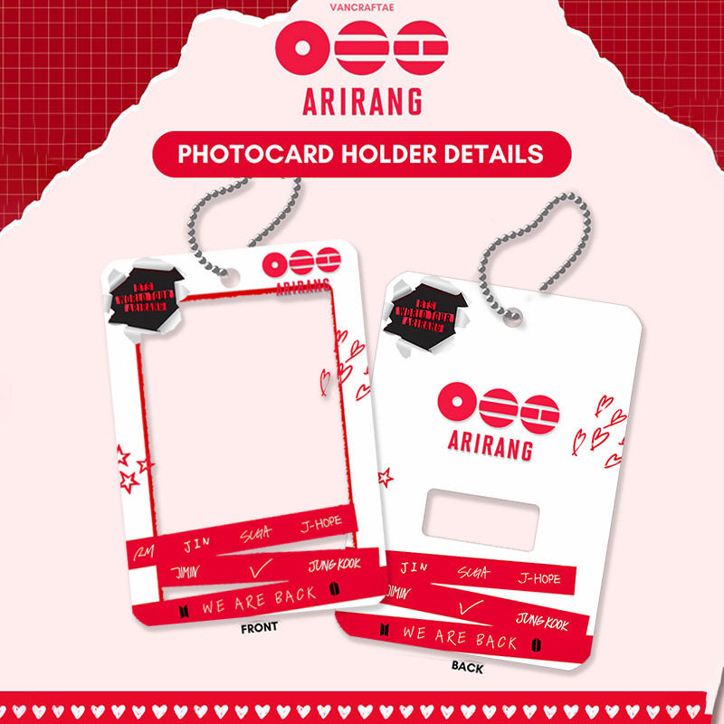 BTS ARIRANG Photocard Holder Keychain Fanmade