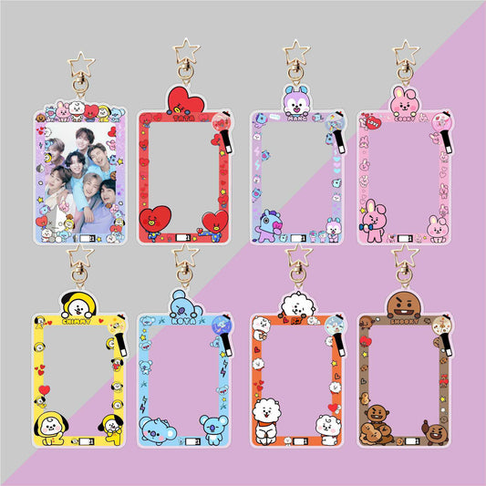 BT21 Character Photocard Holder Keychain