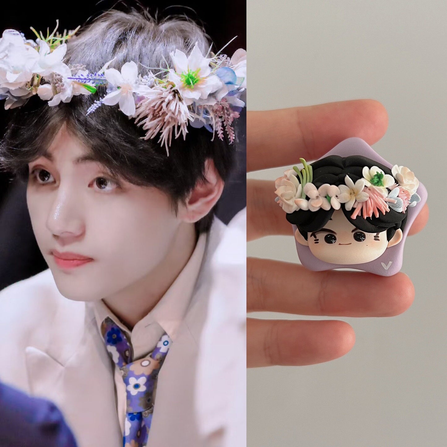 BTS Cartoon Resin Head Keychain