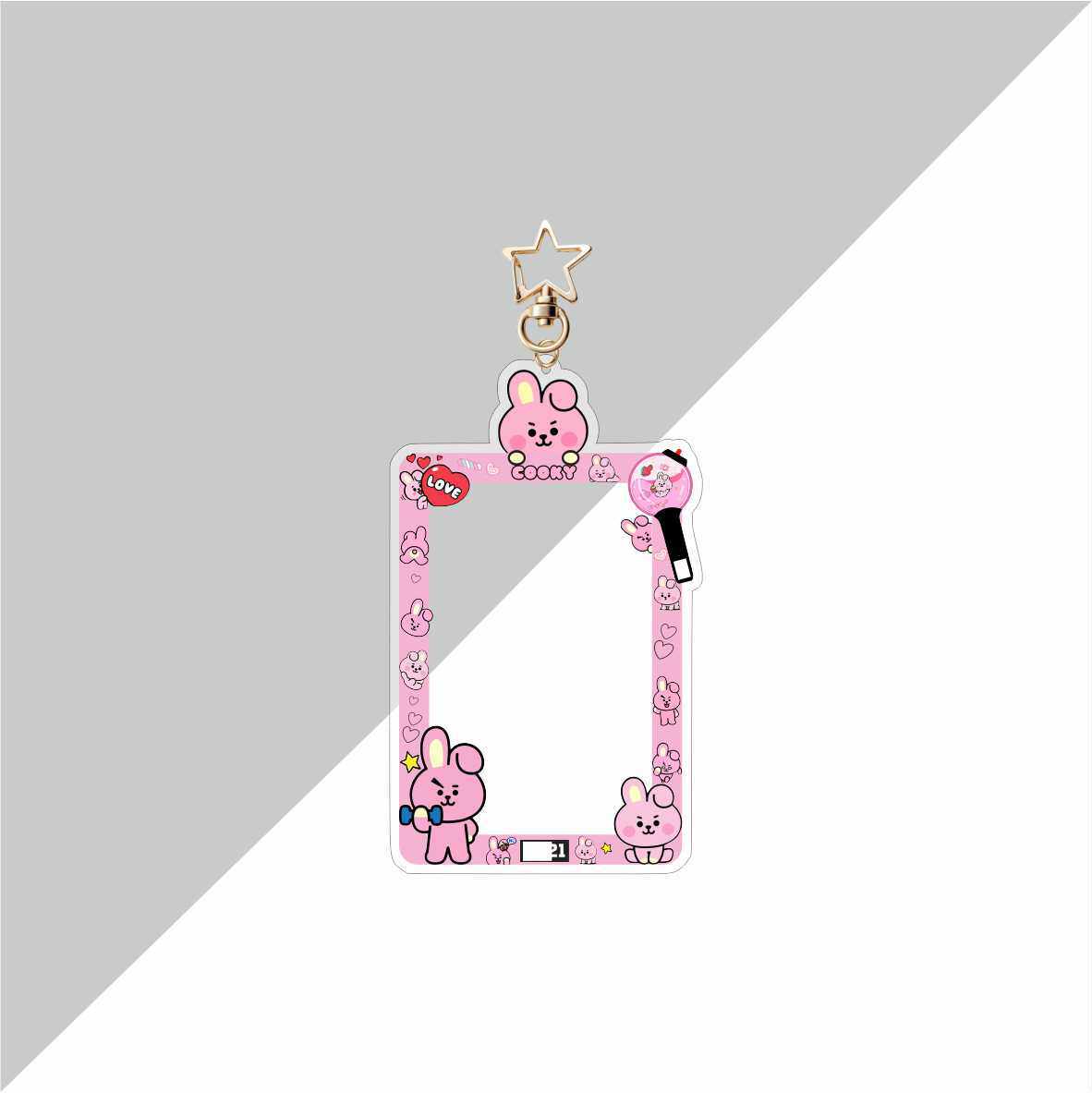 BT21 Character Photocard Holder Keychain