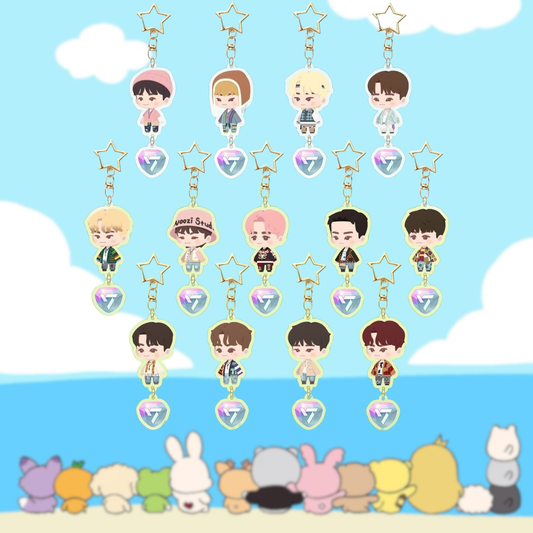 SEVENTEEN Inspired Cartoon Acrylic Keychain — K-POP Fan Accessory