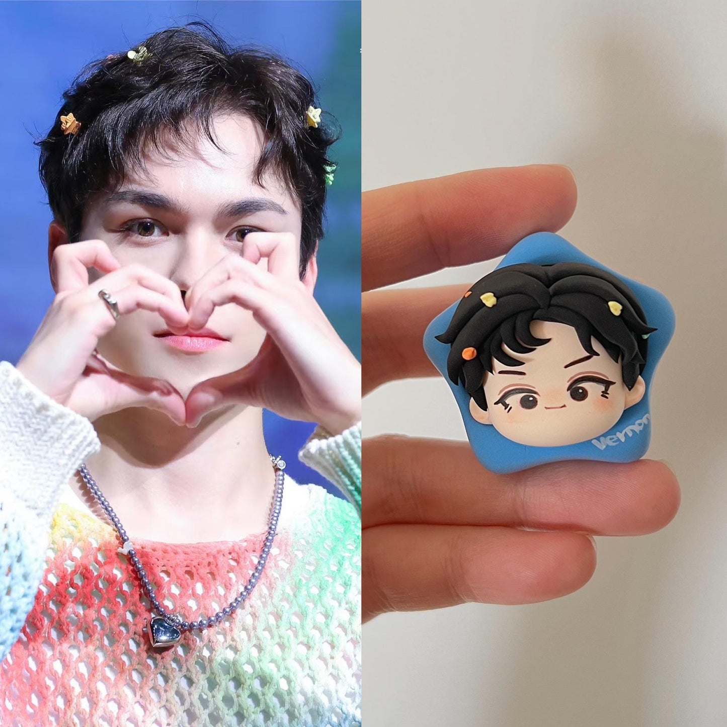 Handmade SEVENTEEN Clay Charm Keychain — Carat Fan Accessory