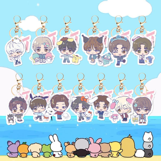 SEVENTEEN x SANRIO Collaboration Hello Kitty & Friends Keychain Set