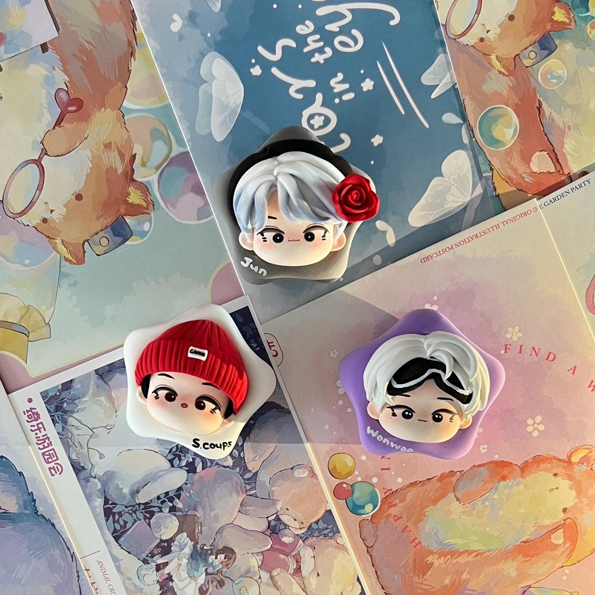 Handmade SEVENTEEN Clay Charm Keychain — Carat Fan Accessory