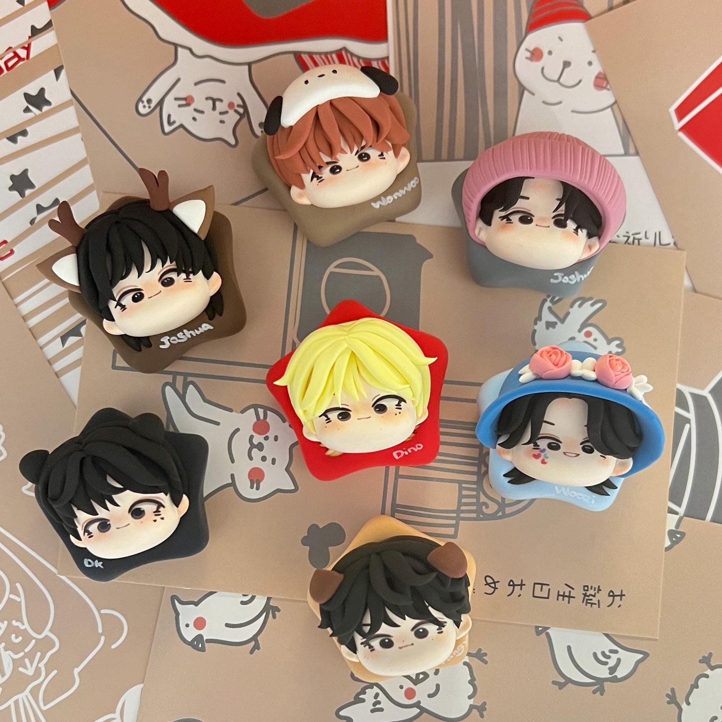 SEVENTEEN Clay Charm Keychain Handmade