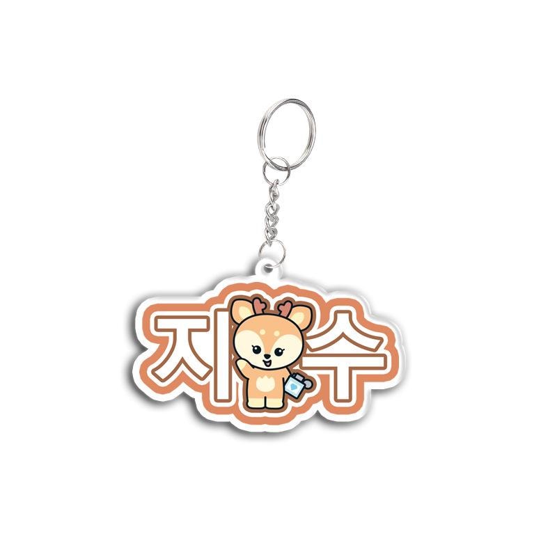 SEVENTEEN MiniTeen Acrylic Keychain with Korean Names — 13 Member Cartoon Charm