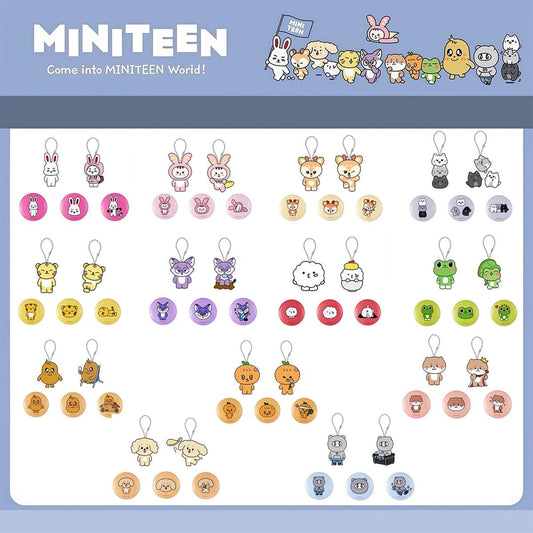 SEVENTEEN Cartoon Acrylic Set — 2 Keychains & 3 Badges Collection